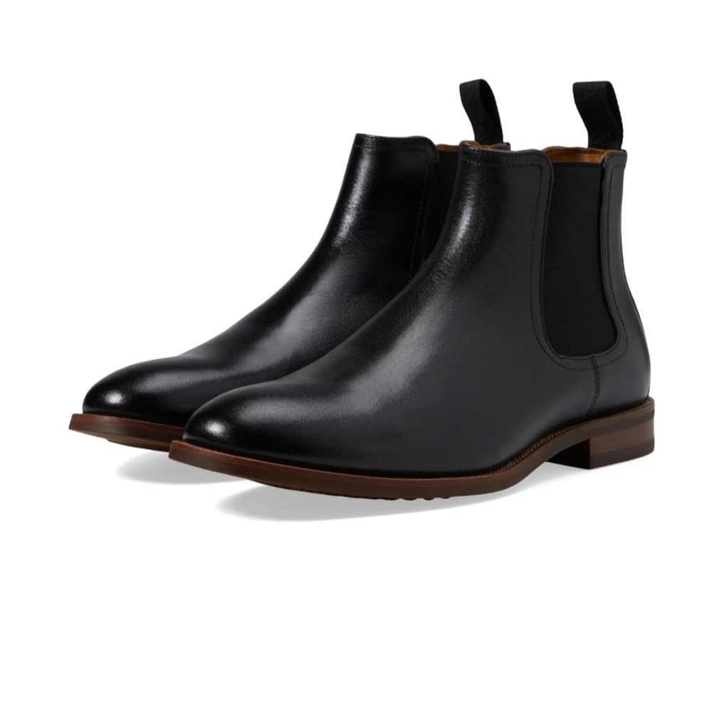 Florsheim Rucci Plain Toe Gore Boots, Black, Size 11W, NIB